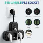 Charger l'image dans la galerie, Multiprise Murale Intelligente 6-en-1 CE13 – USB + USB-C + Sécurité